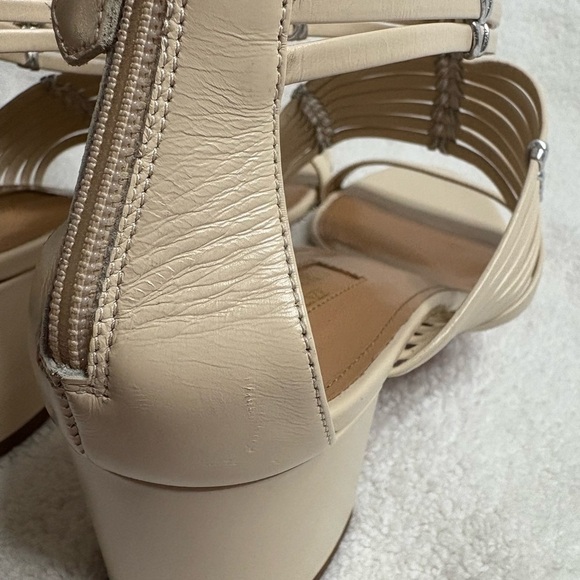 GUC Aquazzura- Ravello Leather Cream Sandals. Size 37 main image 9